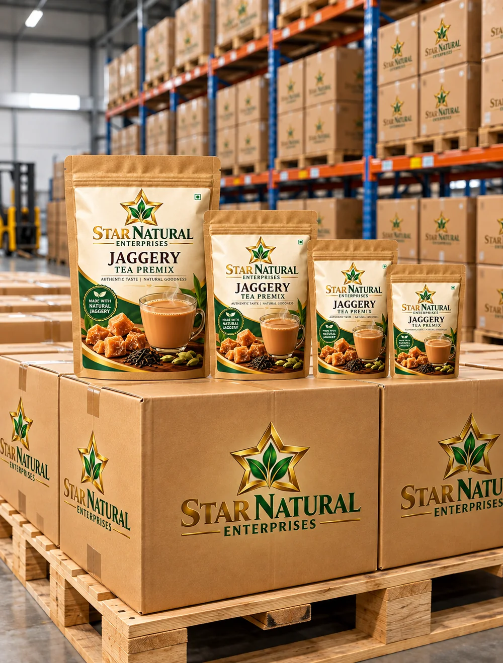 Star Natural pouches and cartons ready for bulk dispatch